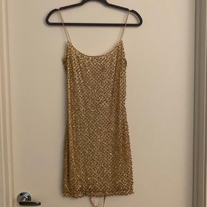 NWT Oh Polly gold dress